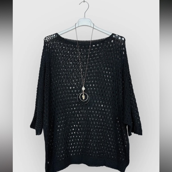 Made In Italy Knitted Neck Cotton Sweater